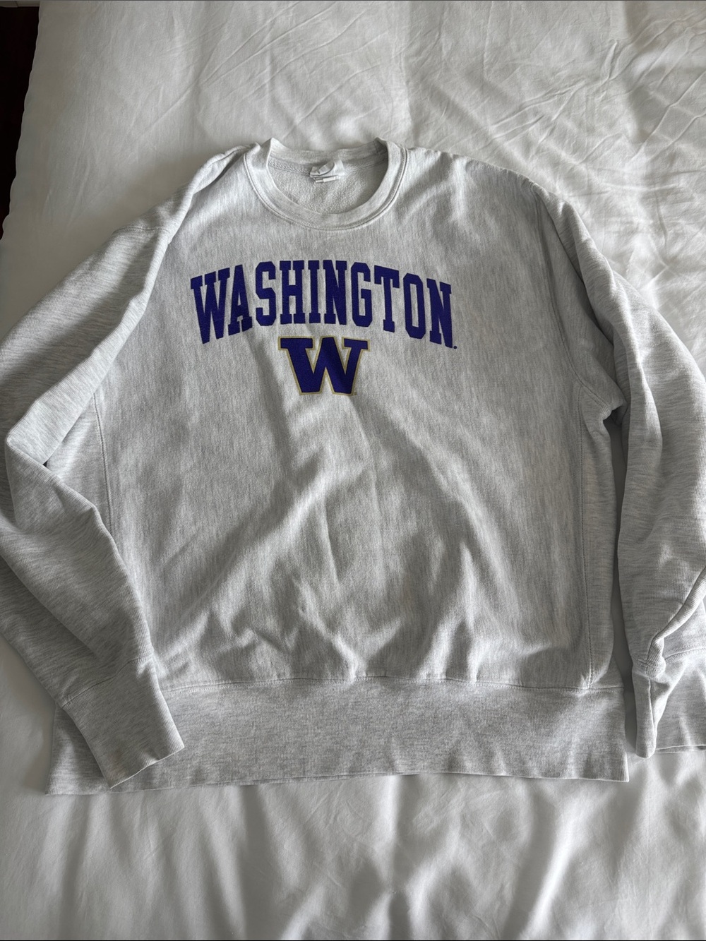 Champion UWash Crewneck Sweatshirt - Gray with Purple W